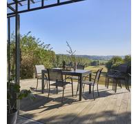 Extendable Aluminum Garden Table 8 Seats Anthracite - Sweeek