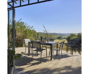 Extendable Aluminum Garden Table 8 Seats Anthracite - Sweeek