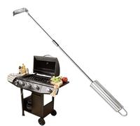 Extendable Ash Tool - 304 Stainless Steel, Telescopic Handle, Angled Scraper Head, Long Grill Rake for Removing Ashes, Robust Grill Cleaning | Oblong Tool for Fire Pit
