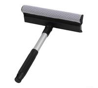 Extendable Automotive Window Cleaner with Interchangeable Sponge and Silicone Blade, Stainless Steel Handle for Reliable Outdoor Glass Maintenance (A)