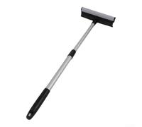 Extendable Automotive Window Cleaner with Interchangeable Sponge and Silicone Blade, Stainless Steel Handle for Reliable Outdoor Glass Maintenance (B)