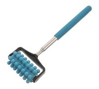 Extendable Back Massage Roller with Double Row Steel Rollers | Adjustable Telescopic Rod, Curved Handle for Steady Hold, Self Massage Support, Office Workers and Elderly