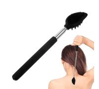 Extendable Back Scratcher, Telescoping Silicone Body Brush, Stainless Steel Handle, Soft Massage Scrubber Portable, for Adults and Kids, 26.38 inches Stainless Steel