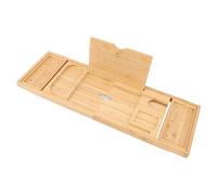 Extendable Bath Caddy Tray with Silicone Handles, Multiple Storage Slots, Adjustable Universal Bathtub Bridge for Most Tubs