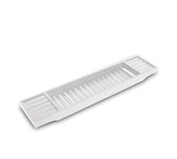 Extendable Bath Tub Rack, Adjustable Wooden Bathroom Caddy with Book Holder, Over Bath Storage Tray for Relaxing Soak Experience (White)