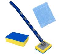 Extendable Bathroom Cleaning Scrubber Telescopic Tile Window Cleaner Sponge Kit