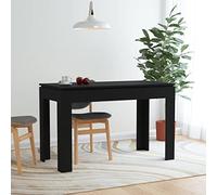 Extendable Black Dining Table 120x60x76 cm - Particle Board Kitchen Table for Indoor/Outdoor Use Perfect for Living Room & Dining Area