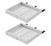 Extendable Cabinet Drawer Organizer, 2 PCS Carbon Steel Pull-Out Storage Racks with Adjustable 32-52 cm Width, Heavy Duty Smooth Slide Baskets for Kitchen or Bathroom Cabinets