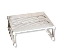 Extendable Cabinet Shelf nizer - Stackable Non-Slip Rack for Kitchen Storage Wardrobes & Sinks - Heavy Duty Space-Saving Solution White L64-80cm H38cm W35-45cm