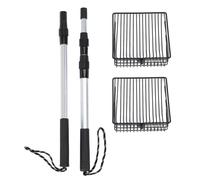 Extendable Cat Litter Scoop, Long Handled Metal Scooper for Sifting Cats Litter, Adjustable Length Chicken Poop Shovel with Non Stick Design, Sturdy Iron Construction for Pet Waste