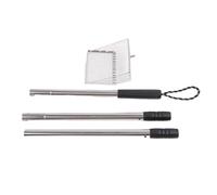 Extendable Cat Litter Scoop with Detachable Fine Mesh, Stainless Steel Long Handle for Chicken Coop and Litter Box - Adjustable Length, Heavy Duty, Easy Cleaning