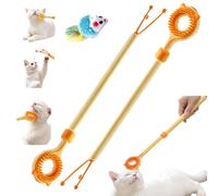 Extendable Cat Scratcher Wand for Playtime, Scratching Brush with Extendable Telescopic Handle, for Cats Dogs Relaxation Shedding (2PC-AA)