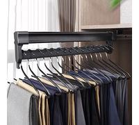 Extendable Closet Hanger, Pull Out Clothes Rail, Wardrobe Organizer, Adjustable 25-61cm, Top Mount for Efficient Space Saving