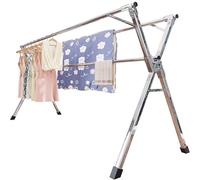 Extendable Clothes Rack, Folding Garment Rack, Adjustable Heavy Duty Clothes Rail, Telescopic Drying Rack for Laundry Room Bedroom Balcony Indoor Outdoor Clothing Storage