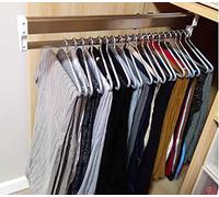 Extendable Clothes Rail For Closet,Pull Out Closet Rod With 2 Sliding Rail Adjustable 30-80cm Wardrobe Rail Clothes Rack,201 Steel Finished (Size : 700mm)
