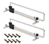 Extendable Clothes Rail, Pack of 2 Clothes Rail for the Cupboard, 25 cm Clothes Rail Cabinet, Clothes Hanger Extendible, Stainless Steel Wardrobe Rail, Telescopic Cabinet Tube, with Screws, Silver