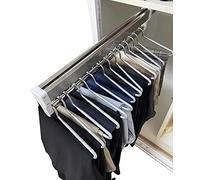 FKKPRVAX Extendable Clothes Rail With 2 Sliding Track,Pull Out Closet Rod Adjustable 30-80cm Wardrobe Rail Clothes Rack,Load-bearing 25kg (Size : 400mm)