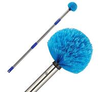 Extendable Cobweb Duster with Extension Pole, Fan Cleaner Duster for Ceiling with 8ft Long Handle, Spider Web Brush Cleaning Kit for High Reach, Furniture, Indoor & Outdoor Use, 96 Inch