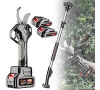 Extendable Cordless Electric Pruning Shears with Extension Pole for Easy Tree Trimming and Gardening