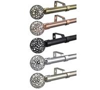 Extendable Curtain Pole Rod 19mm Osaka Finials & Heavy Duty Fittings 75cm - 300cm (Antique Copper, 2m - 3m Extendable)