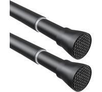 Extendable Curtain Poles 2Pcs Shower Rail 70-130cm Tension Rods for Curtains Shower Curtain Rod Shower Pole Tension Rod Curtain Pole No Drilling Black Diameter:22mm