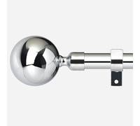 Extendable Curtain Poles Ball Finials 76 to 320 cm 3 Piece Curtain Brackets for Bedroom, Living,Kitchen room loading 25lb Silver color