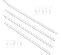 Extendable Curtain Pull Rod up to 117cm, Adjustable Splicing Blinds Turn Bar with Hooks for DIY Window Shutter Assembly, Plastic Extension Pole for Bedroom Living Room Office