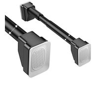 Extendable Curtain Rod 40 500cm No Drill Tension Rod Adjustable Ø33mm Stainless Steel Shower Curtain Rod Clamp for Bathroom & Garden Pavilion Black (360 450cm)