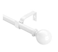 Extendable Curtain Rods 30-53 Inch, Dia 3/4" Splicing Adjustable Curtain Pole with 44mm Metal Ball Finials for Eyelet Curtains, Drapery Rods for Bedroom, Living room, Office