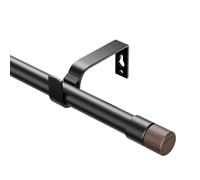 Extendable Curtain Rods 76-350 cm, Diameter 19 mm Adjustable Curtain Rod with Wood Grain Finials for Eyelet Curtains, Elegant Decorative Curtain Rods for Bedroom