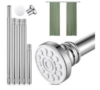 Extendable Curtain Tension Rod 68-200cm,Stainless Steel Telescopic Net Voile Shower Curtain Pole No Drilling,Adjustable Rail for Bathroom Kitchen Closet Door
