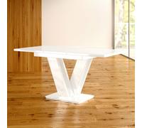 Extendable Dining Dinner Kitchen Cafe Table Desk Seater High Gloss White