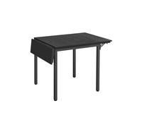 Extendable Dining Table, Ebony Black and Ink Black