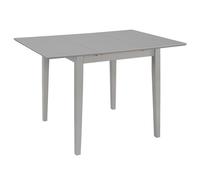 Extendable dining table Grey 80-120cm Solid Rubberwood MDF Rustic Compact seats4