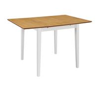 Extendable Dining Table 80-120cm MDF Square Dinner Stand White/Grey vidaXL