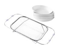 Extendable Dish Drainer Dish Drainer in Sink - Extending Kitchen Rack Draining Basket Fruit Storage Rack for Kitchen, Sink, Apartment, Dorm, Boul