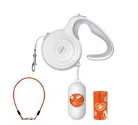 Extendable Dog Lead 10 ft, Automatic Lock, Bite-Resistant Steel Cable, 360° Anti-Confusing