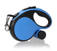 Extendable Dog Lead, 5M/16.4ft Retractable Dog Leash with Poo Bag Holder Heavy Duty Extension Dog Lead with Anti-Slip Handle and Quick Brake Button for Large Dogs Up to to 110lbs/50kg (Blue)