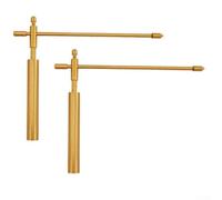 Extendable Dowsing Rods with Copper Handles and Divination Pendulum Set, Retractable from 5.6 to 16.34 Inches for Energy Detection, Paranormal Investigation and Treasure Hunting(C)