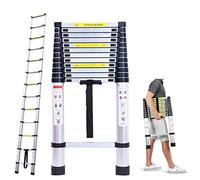 Extendable Extension Multipurpose Ladder Aluminum Retractable DIY Climb 13 Steps Compact Save Space Extends to 5M/16.5 Feet