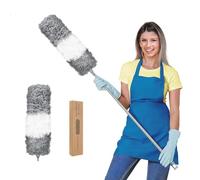 Extendable Feather Duster 280cm - Long Telescopic Cobweb Duster Brush with Flexible Head, Washable Dusting Tool for High Ceilings, Fans, and Hard-to-Reach Areas