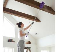 Extendable Feather Duster Telescopic Dust Remover for Home Office Car Furniture High Ceiling Cleaning Multi Purpose Tool(Purple,Long Head)