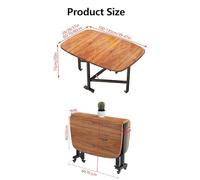 Extendable Folding Dining Table Space-Saving Wood Butterfly Table with Wheels Drop Leaf Kitchen Gateleg Design for Small Spaces Modern & Versatile