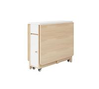 Extendable Folding Dining Table with Drop Leaf Versatile Collapsible Wood Table on Wheels for Home Office & Living Room Space-Saving Solution