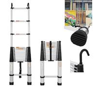 Extendable Folding Ladders for Home Telescopic Aluminum Design Y-Button Loft Wall Retractable Space Saver Lightweight & Easy Storage