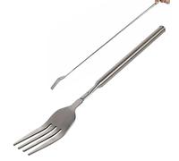 Extendable Fork Stainless Steel Long BBQ Fork Long Retractable Fork for BBQ Cocktail Shish Kabob Extends to 25inch