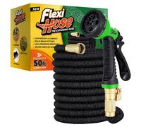 Flexi Hose Upgraded Expandable Garden Hose, Extra Strength, 3/4" Solid Brass Fittings - The Ultimate No-Kink Flexible Water Hose, 8 Function Spray I
