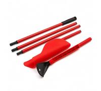 Extendable Gutter Cleaning Tool with Leaf Grabber & Scoop, Gutter Cleaner, Roof Gutter Leaf & Moss Removal Tool, Long Reach Garden Gutter Cleaning Kit, Red