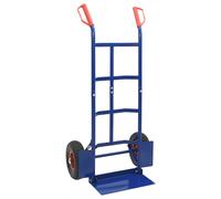 vidaXL Blue and Red Hand Trolley 49.5 x 53 x 114 cm Steel, Garage, Rectangular, Industrial, Foldable, Multifunctional Storage Solution, Space Efficiency Improvement, Hard Design