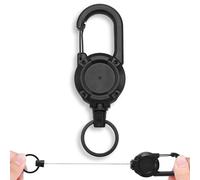 Extendable Key Fob, Lanyard Extendable, Heavy Duty Retractable Key Fob with 80 cm Steel Cord for ID Badge Holder & Card Holder